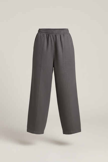 Pantalon Baggy Gris Ample Taille Haute Fille - Gabardine - vue 3