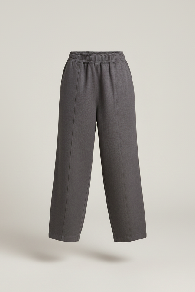 Pantalon Baggy Gris Ample Taille Haute Fille - Gabardine - vue 3