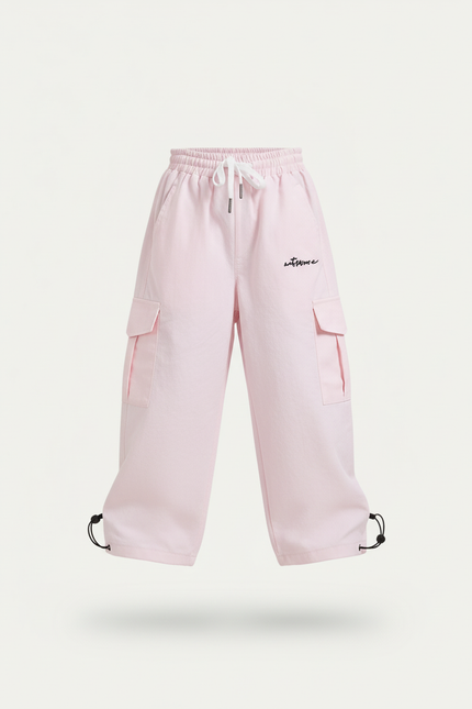 Pantalon Baggy Rose Ample Décontracté Enfant Cargo - Polyester - vue 3