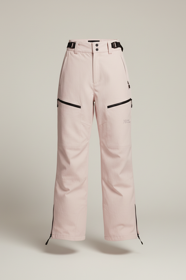 Pantalon Baggy Rose Pâle Cargo Imperméable Hiver - Polyester - vue 3