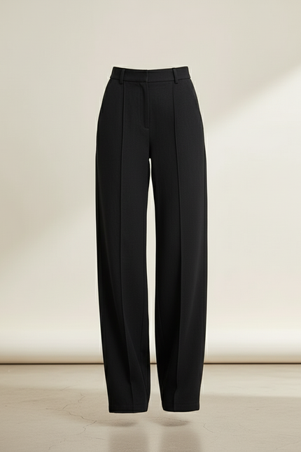 Pantalon Baggy Noir Ample Fluide Taille Haute Femme - Polyester - vue 3
