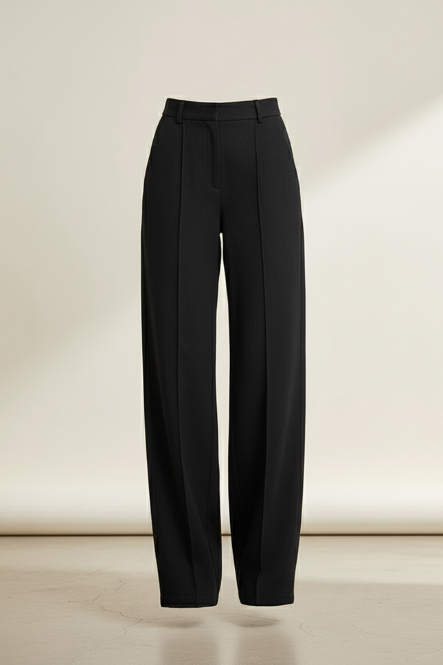 Pantalon Baggy Noir Ample Fluide Taille Haute Femme - Polyester - vue 3
