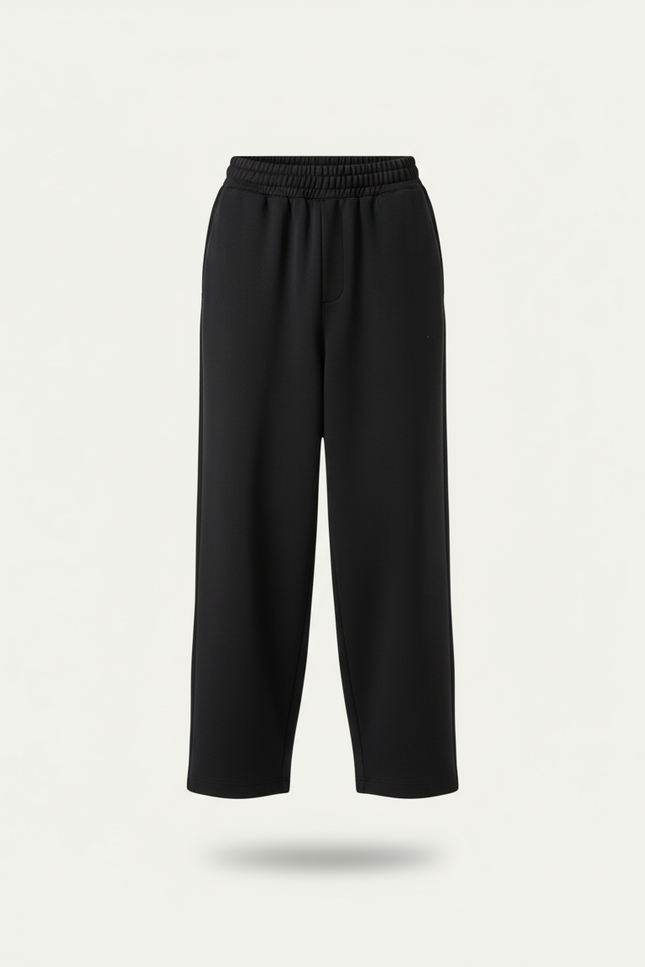 Pantalon Baggy Noir Ample Fluide Homme Décontracté - Molleton - vue 3