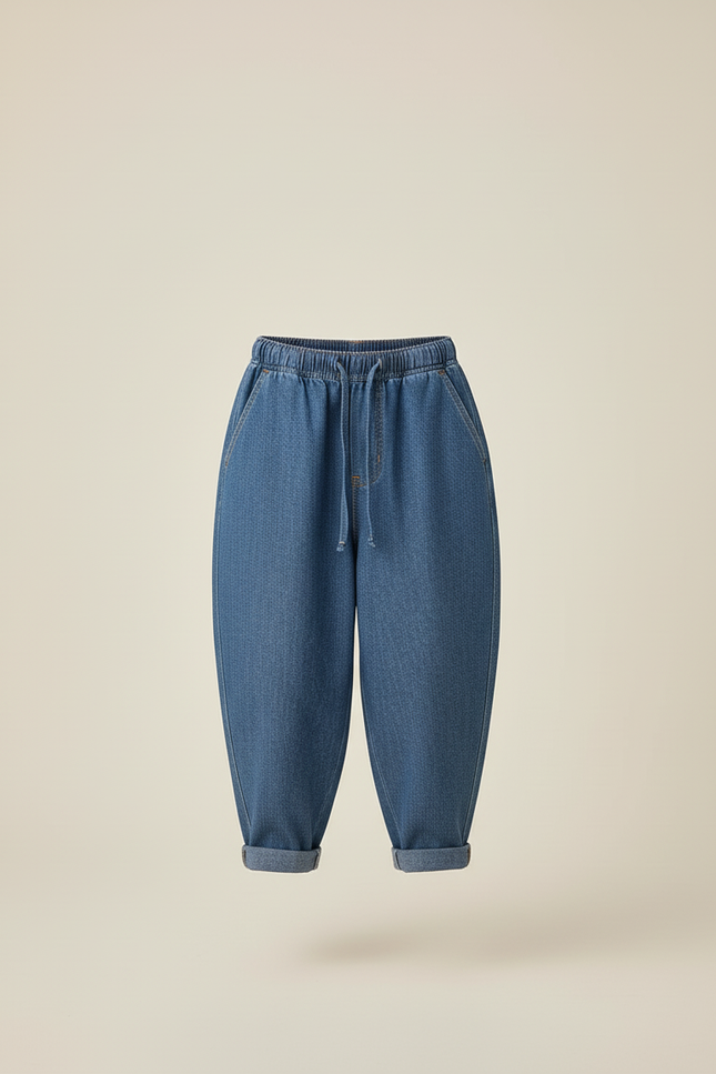 Pantalon Baggy Jean Bleu Ample Confortable Garçon - vue 3