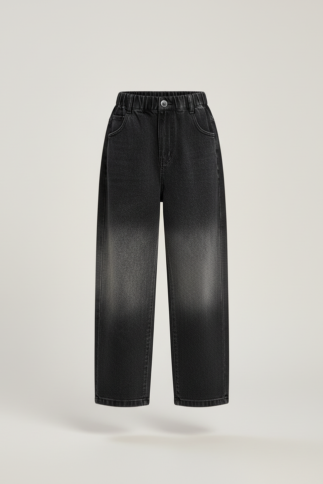 Pantalon Baggy Denim Dégradé Ample Enfant - Gris Jean - vue 3