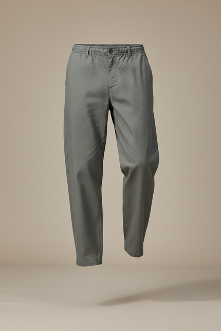 Pantalon Baggy Coton Gris Ample Décontracté Homme - vue 3