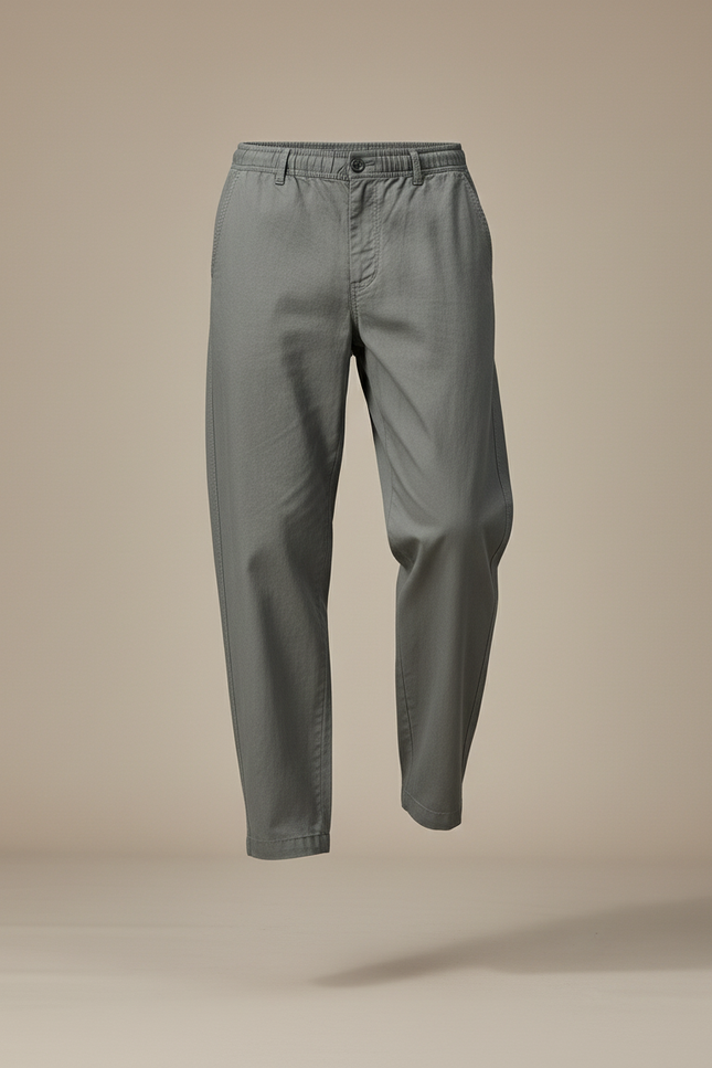 Pantalon Baggy Coton Gris Ample Décontracté Homme - vue 3