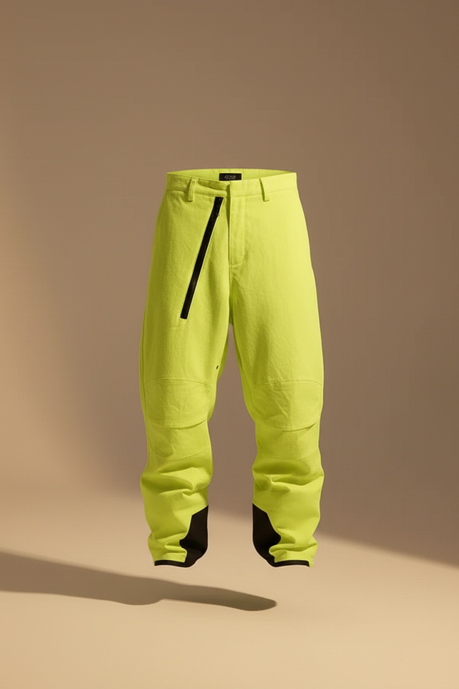 Pantalon Baggy Jaune Fluo Imperméable Ski Neige Homme - Polyester - vue 3