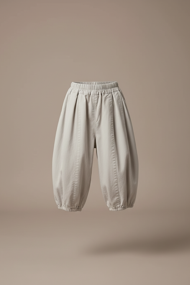 Pantalon Baggy Gris Clair Coton Ample Garçon Décontracté - vue 3