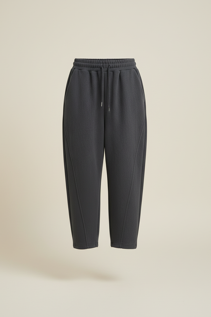 Pantalon Baggy Gris Foncé Ample Cordon Décontracté - Molleton - vue 3