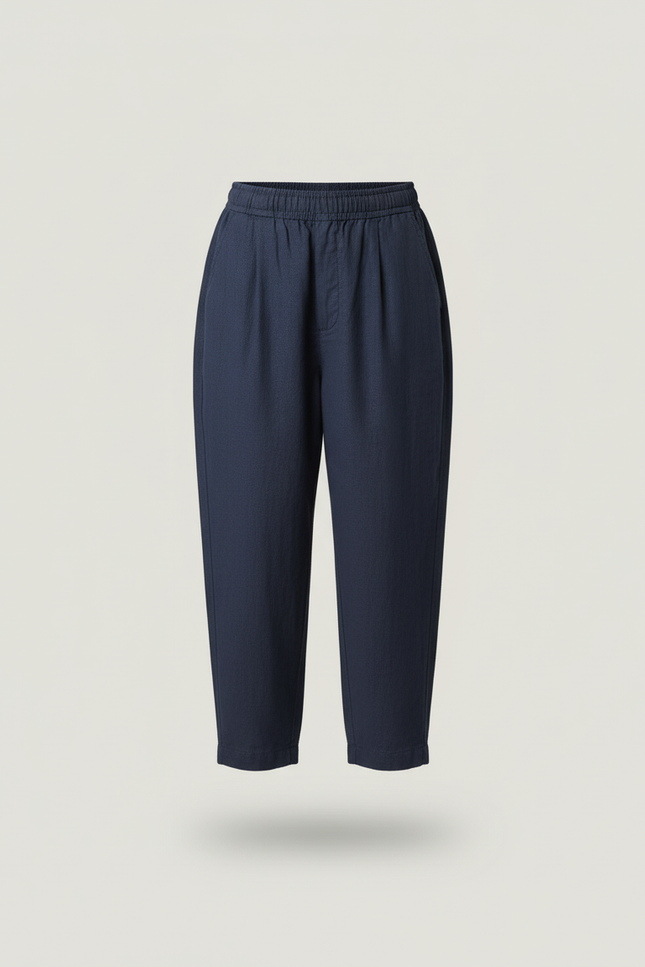 Pantalon Baggy Bleu Marine Ample Lin Garçon - vue 3