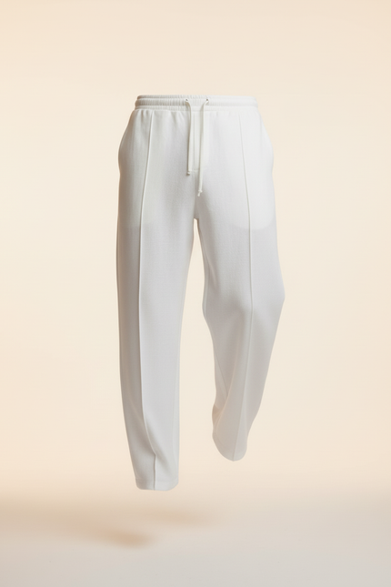 Pantalon Baggy Blanc Lin Plissé Décontracté Homme - vue 3