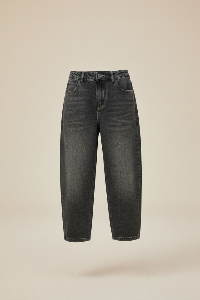 Pantalon Baggy Jean Gris Ample Décontracté Garçon - vue 3