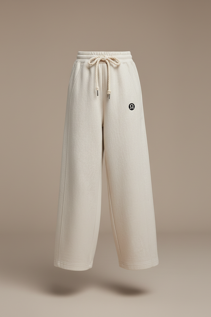 Pantalon Baggy Crème Ample Décontracté Sport Enfant - Beige Molleton - vue 3