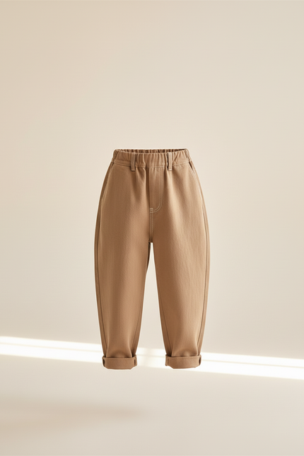 Pantalon Baggy Marron Ample Coton Décontracté Enfant - vue 3