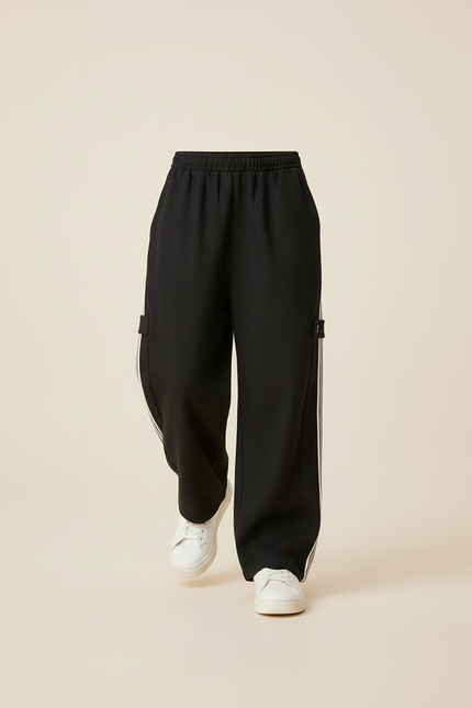 Pantalon Baggy Noir Ample Confortable Sport Décontracté - Polyester - vue 3