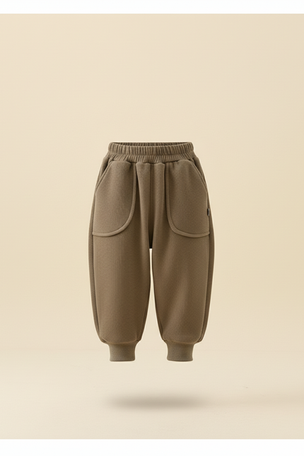 Pantalon Baggy Kaki Molleton Ample Confortable Enfant - vue 3