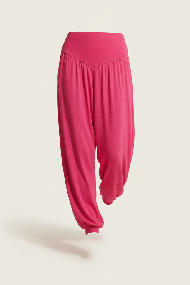 Pantalon Baggy Fuchsia Fluide Confortable Femme - Rose Viscose - vue 3