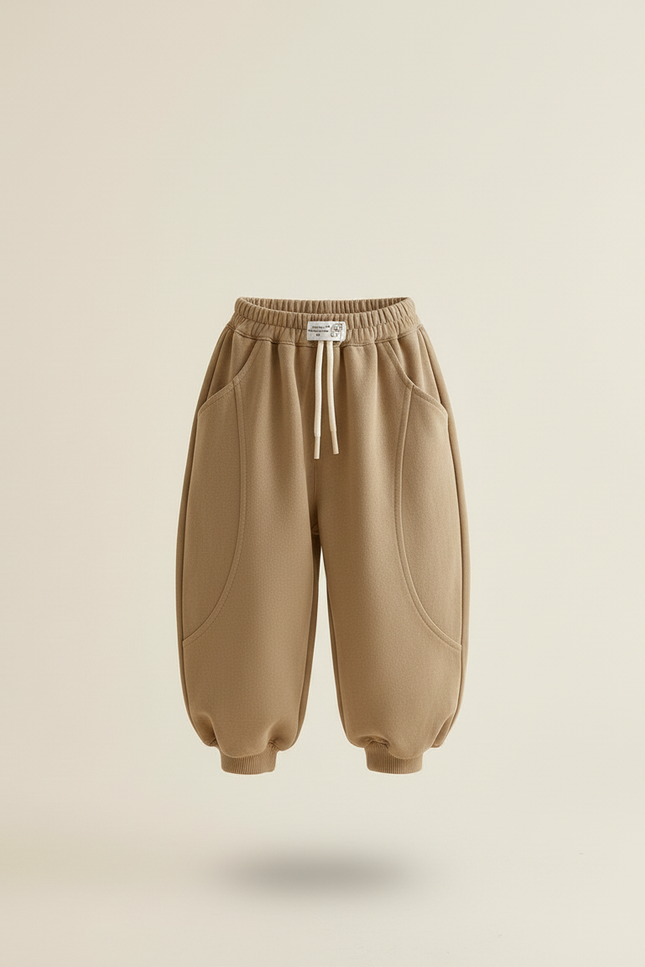 Pantalon Baggy Kaki Ample Molleton Confortable Enfant - vue 3