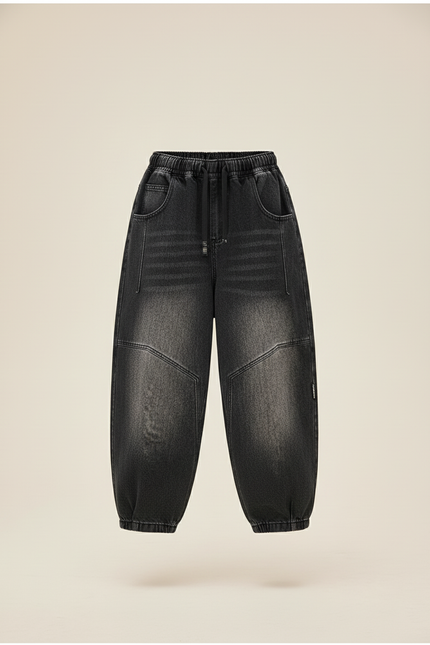 Pantalon Baggy Jean Gris Dégradé Ample Garçon - vue 3