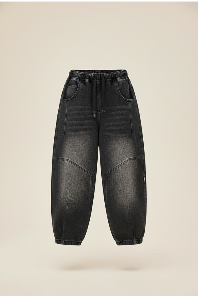 Pantalon Baggy Jean Gris Dégradé Ample Garçon - vue 3
