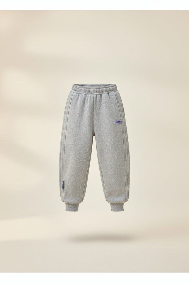 Pantalon Baggy Gris Coton Ample Garçon Rayé Doux - Molleton - vue 3