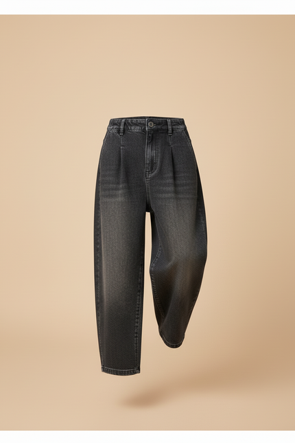Pantalon Baggy Denim Gris Ample Plissé Garçon - Jean - vue 3