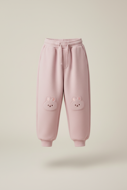 Pantalon Baggy Rose Molleton Lapin Enfant Hiver - vue 3