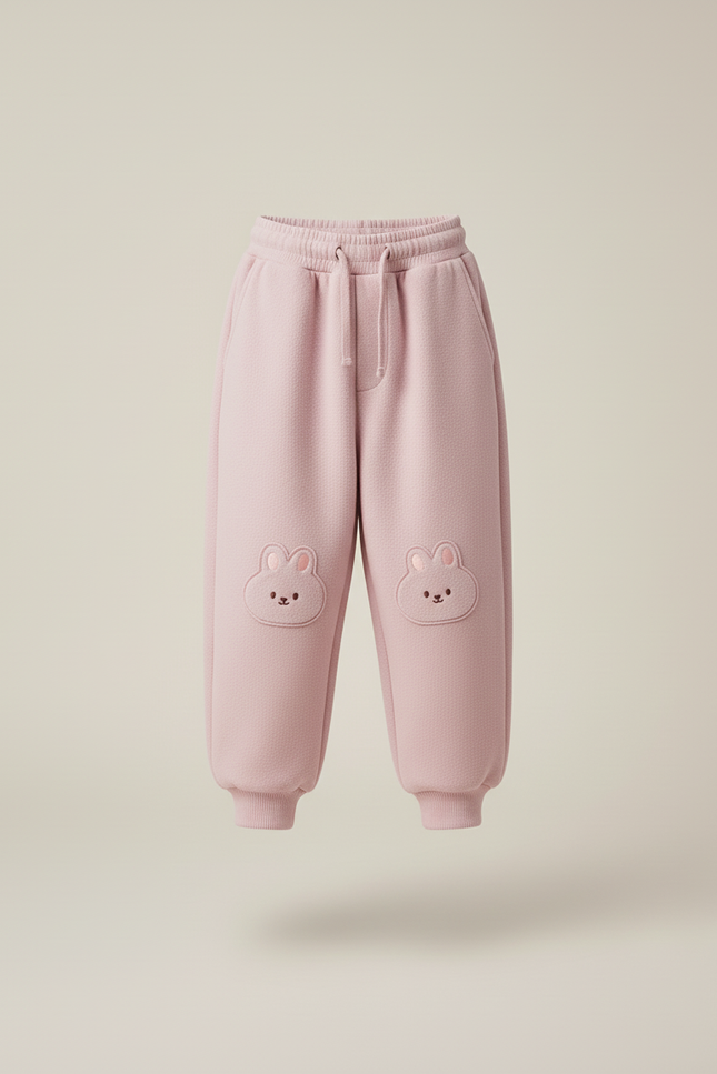 Pantalon Baggy Rose Molleton Lapin Enfant Hiver - vue 3