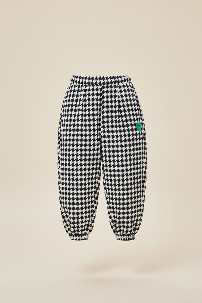 Pantalon Baggy Carreaux Noir Blanc Molletonné Garçon - Multicolore - vue 3