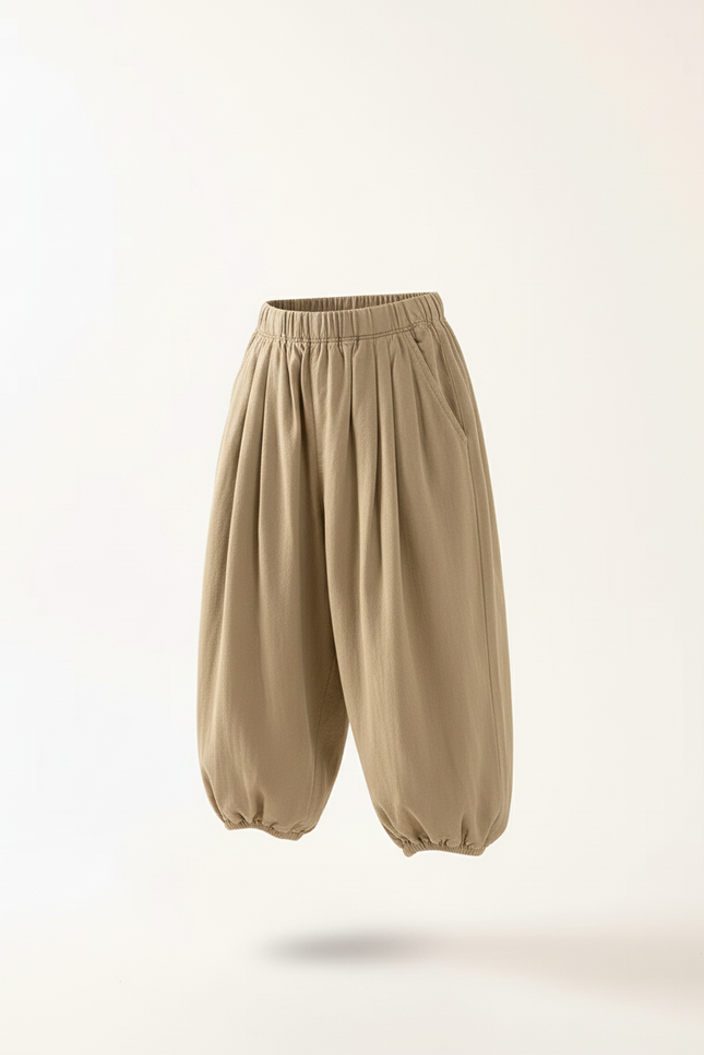 Pantalon Baggy Kaki Ample Coton Décontracté Enfant - Molleton - vue 3