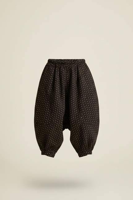 Pantalon Baggy Noir Pois Ample Coton Enfant - Molleton - vue 3