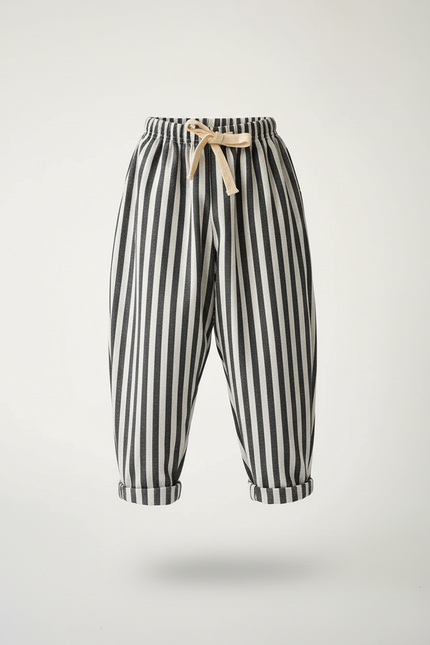 Pantalon Baggy Rayé Lin Coton Ample Enfant - Imprimé - vue 3