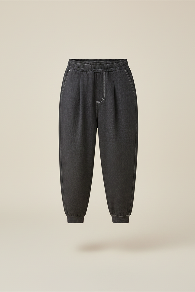 Pantalon Baggy Gris Foncé Coton Ample Décontracté Garçon - Jean - vue 3