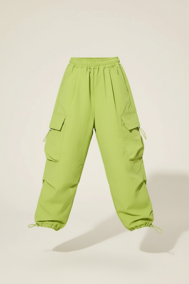 Pantalon Baggy Vert Fluorescent Cargo Ample Enfant - Polyester - vue 3