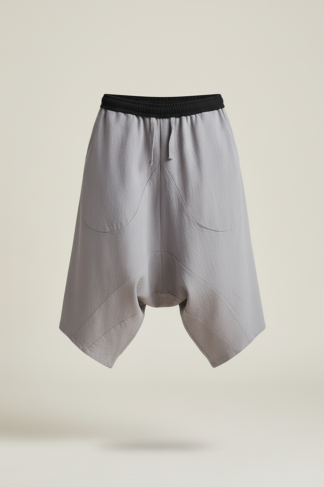 Pantalon Baggy Gris Lin Ample Homme Décontracté - vue 3