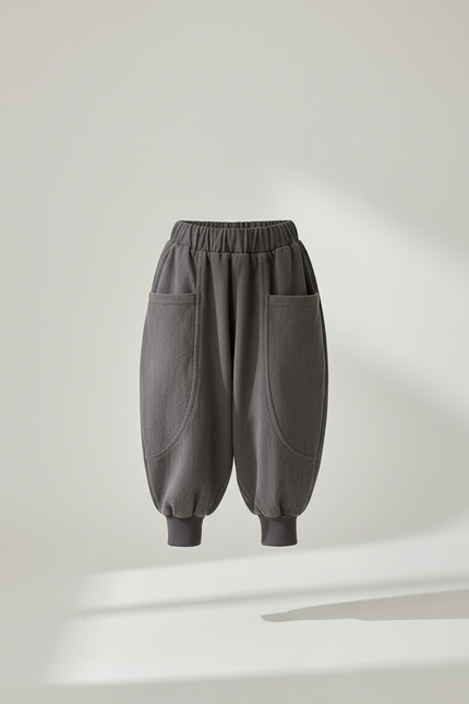 Pantalon Baggy Gris Coton Ample Unisexe Décontracté - Molleton - vue 3