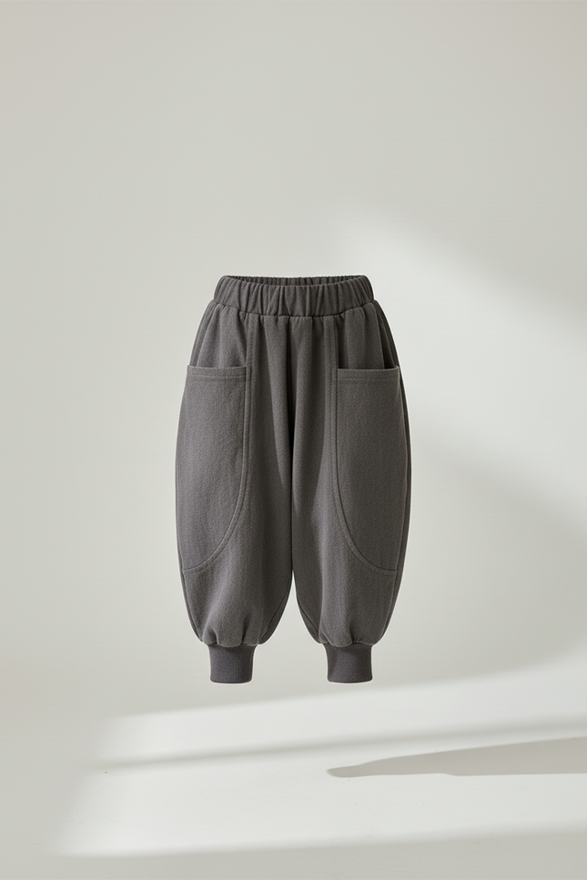 Pantalon Baggy Gris Coton Ample Unisexe Décontracté - Molleton - vue 3
