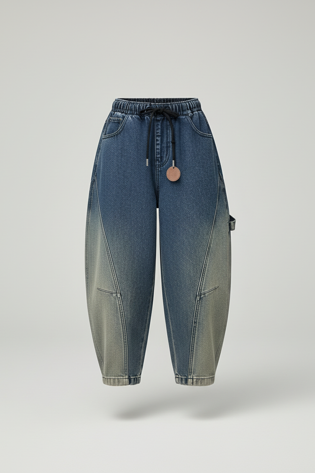 Pantalon Baggy Jean Bleu Dégradé Ample Garçon - vue 3