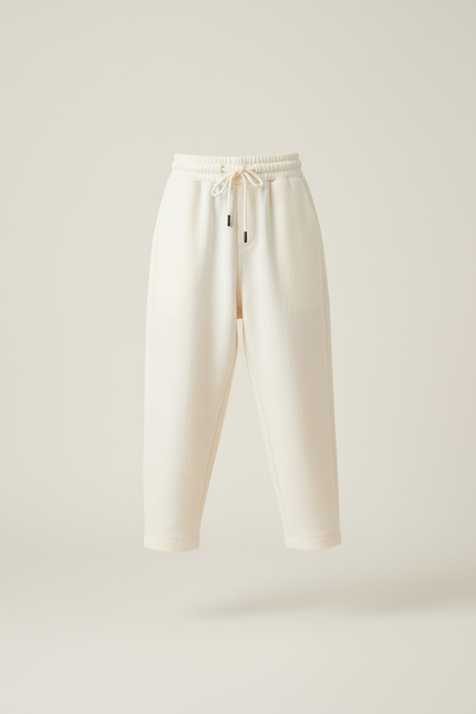 Pantalon Baggy Crème Coton Ample Confortable Enfant - Beige Molleton - vue 3