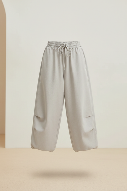 Pantalon Baggy Gris Ample Confortable Cordon Streetwear - Polyester - vue 3
