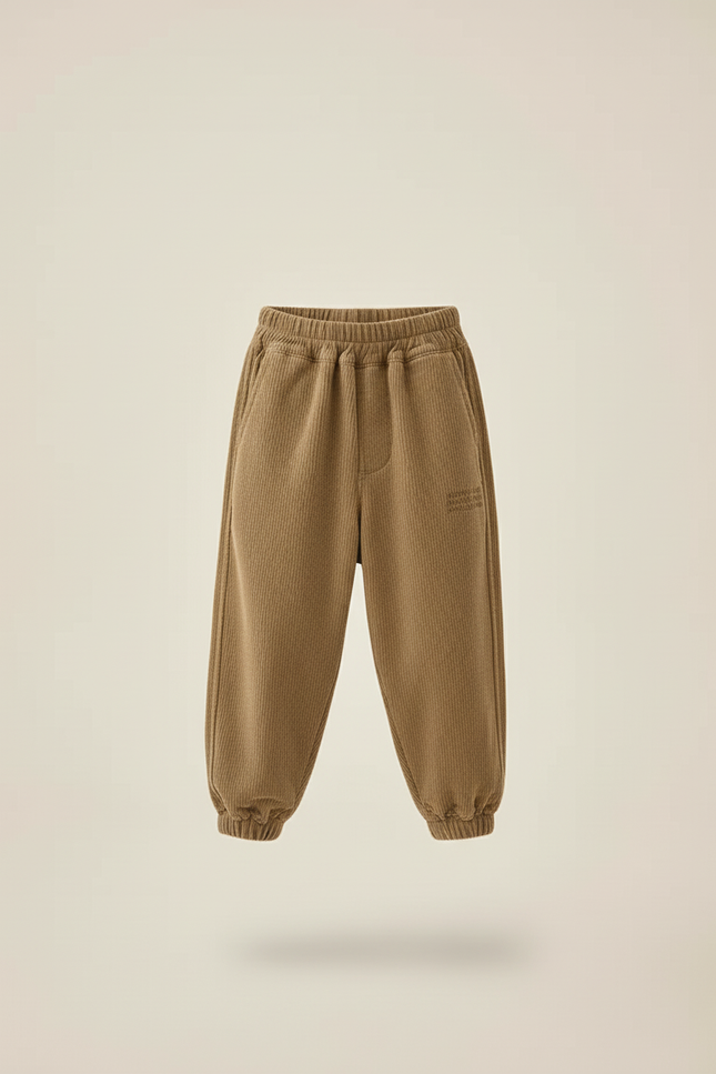 Pantalon Baggy Velours Côtelé Marron Ample Enfant - Cordé - vue 3
