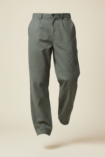 Pantalon Baggy Vert - Kaki Toile - vue 3