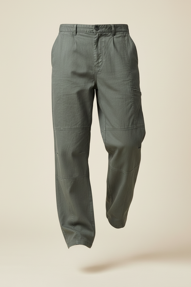 Pantalon Baggy Vert - Kaki Toile - vue 3