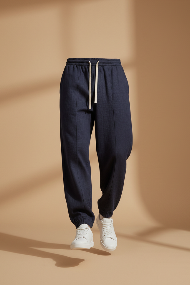 Pantalon Baggy Marine Ample Cordon Décontracté Homme - Lin - vue 3