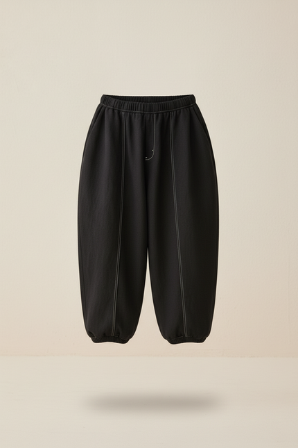 Pantalon Baggy Noir Ample Coton Épais Garçon Confortable - vue 3