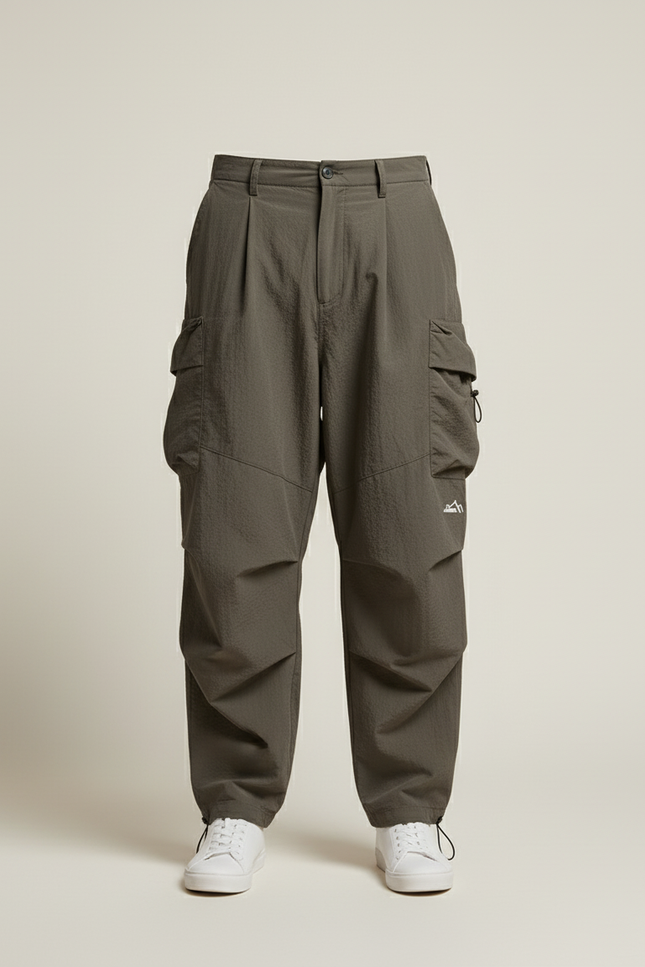 Pantalon Baggy Cargo Kaki Ample Sport Décontracté - Polyester - vue 3