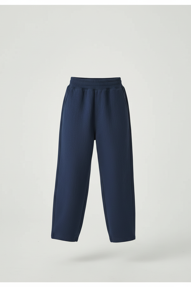 Pantalon Baggy Bleu Marine Molleton Ample Enfant Doux - vue 3