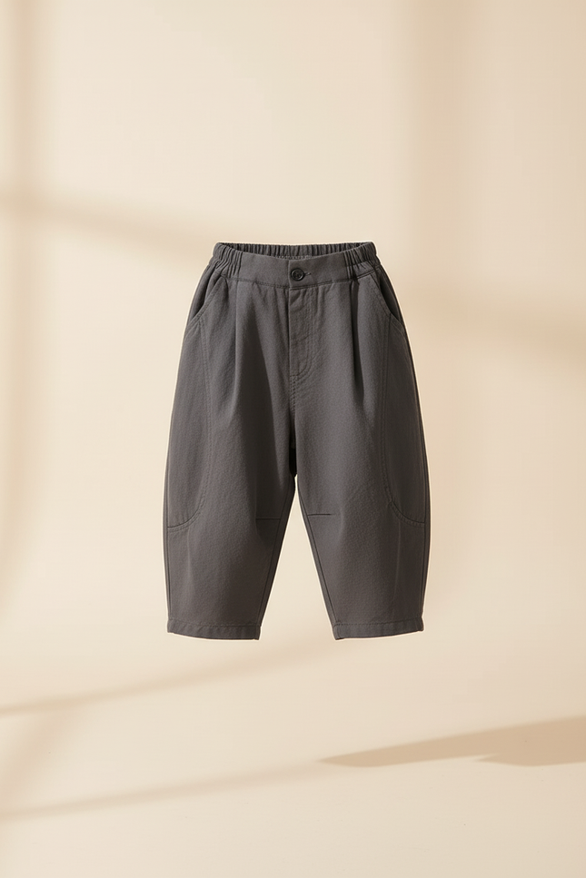 Pantalon Baggy Gris Coton Ample Décontracté Garçon - vue 3