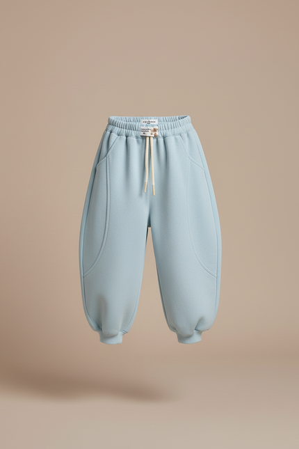 Pantalon Baggy Bleu Clair Ample Molleton Enfant - vue 3